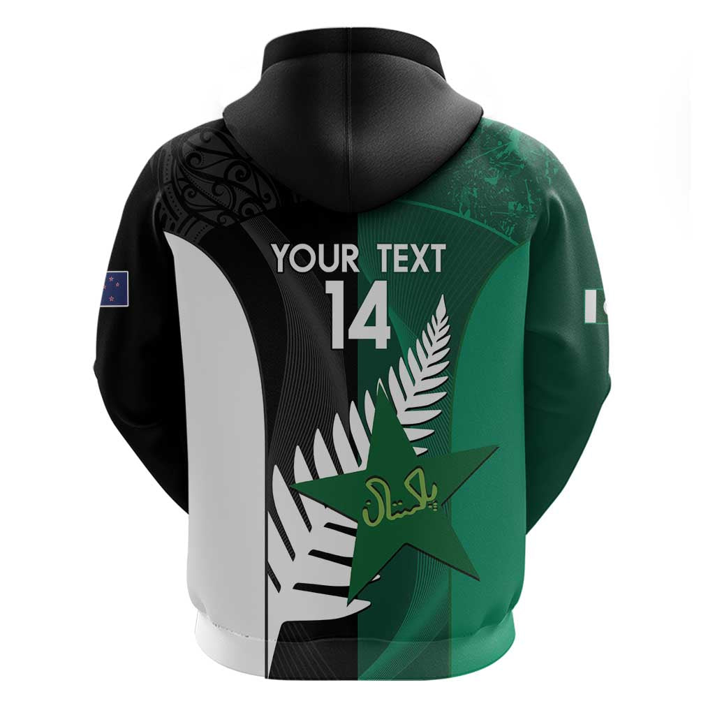 Custom New Zealand And Pakistan Cricket Hoodie 2025 Black Cap Shaheens Together LT14
