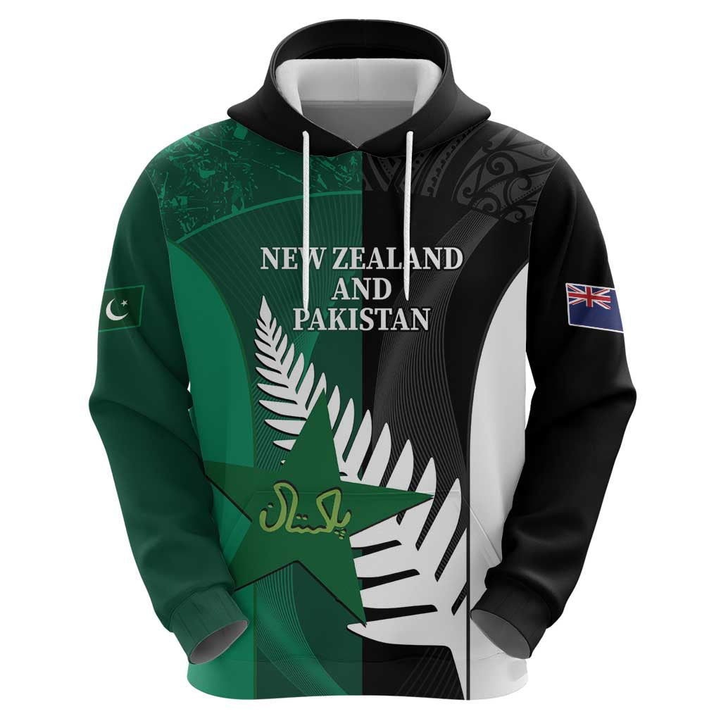 Custom New Zealand And Pakistan Cricket Hoodie 2025 Black Cap Shaheens Together LT14