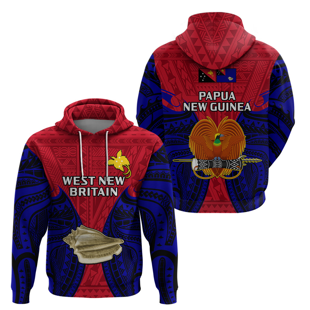 Papua New Guinea Hoodie West New Britain Province Mix Coat Of Arms Polynesian Art LT14