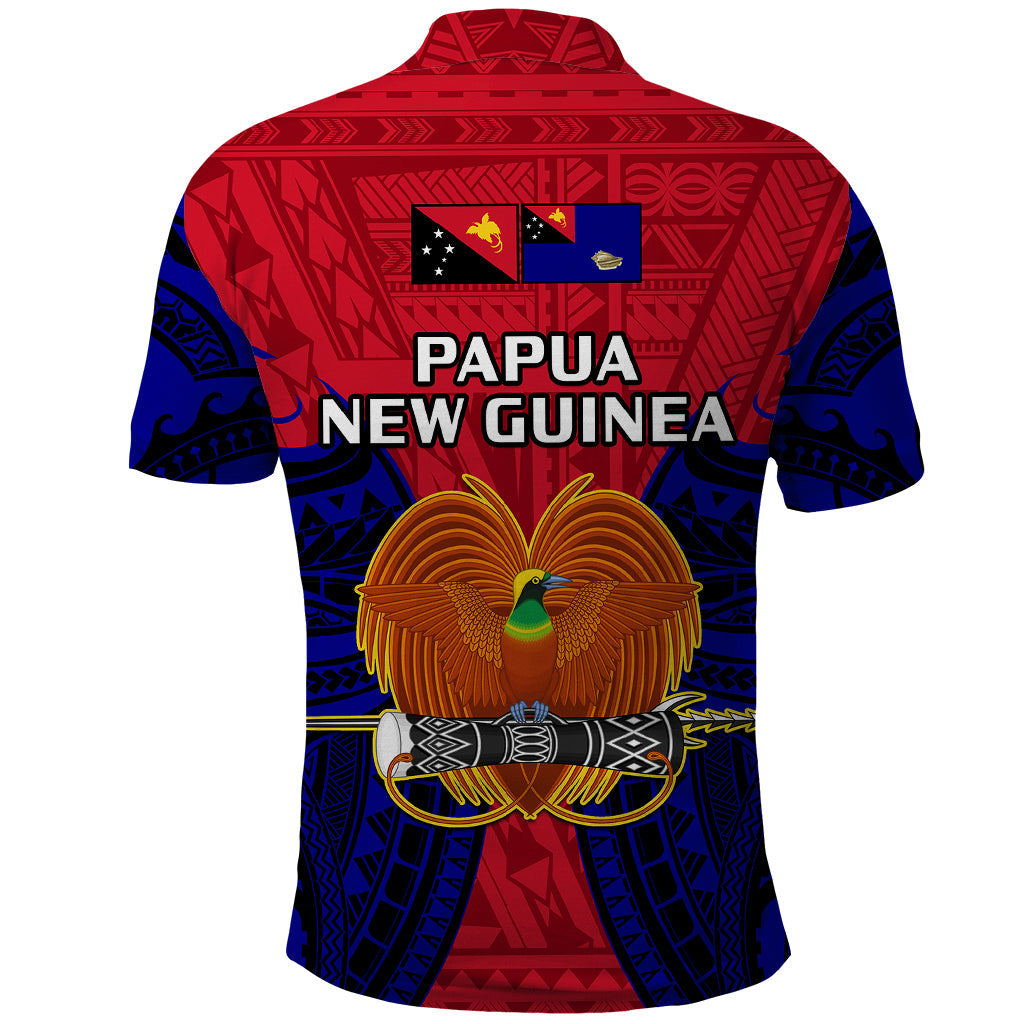 Papua New Guinea Polo Shirt West New Britain Province Mix Coat Of Arms Polynesian Art LT14