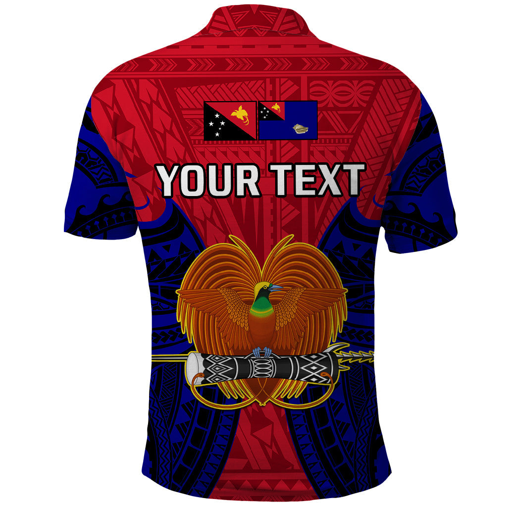 Custom Papua New Guinea Polo Shirt West New Britain Province Mix Coat Of Arms Polynesian Art LT14