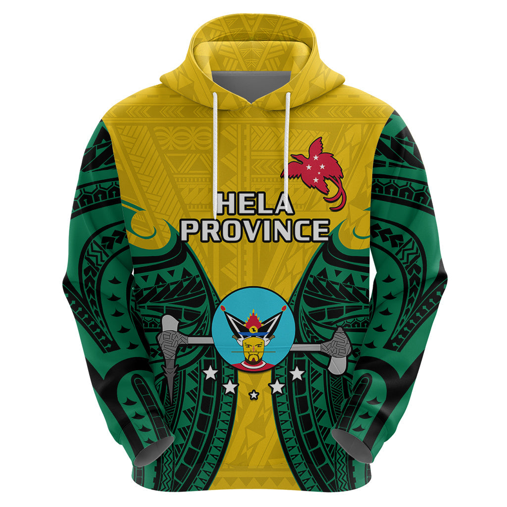 Papua New Guinea Hoodie Hela Province Mix Coat Of Arms Polynesian Art LT14