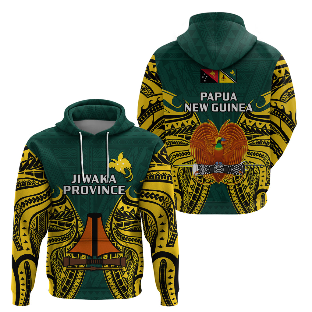 Papua New Guinea Hoodie Jiwaka Province Mix Coat Of Arms Polynesian Art LT14