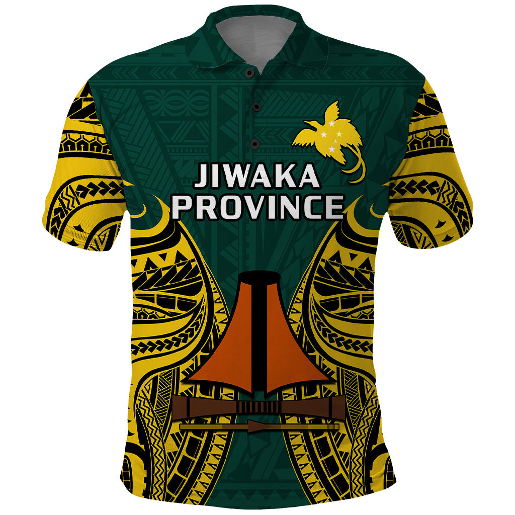 Papua New Guinea Polo Shirt Jiwaka Province Mix Coat Of Arms Polynesian Art LT14