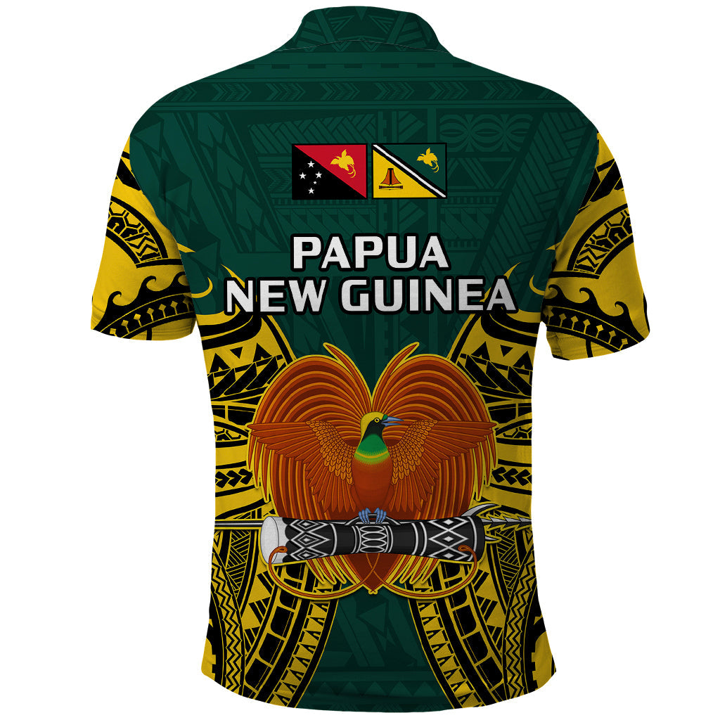 Papua New Guinea Polo Shirt Jiwaka Province Mix Coat Of Arms Polynesian Art LT14