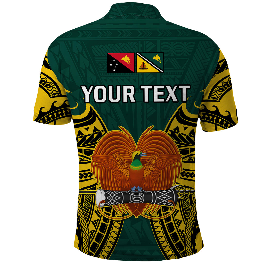 Custom Papua New Guinea Polo Shirt Jiwaka Province Mix Coat Of Arms Polynesian Art LT14