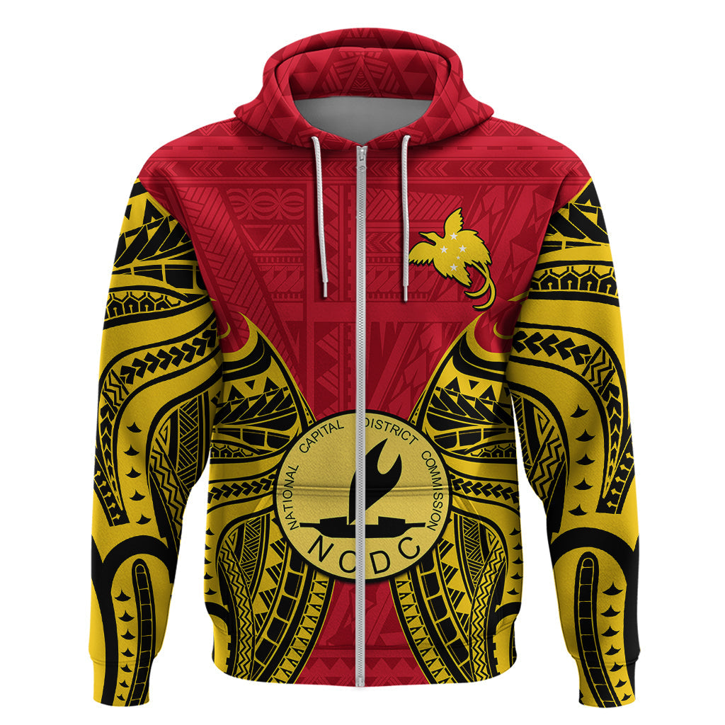 Papua New Guinea Hoodie National Capital District Mix Coat Of Arms Polynesian Art LT14