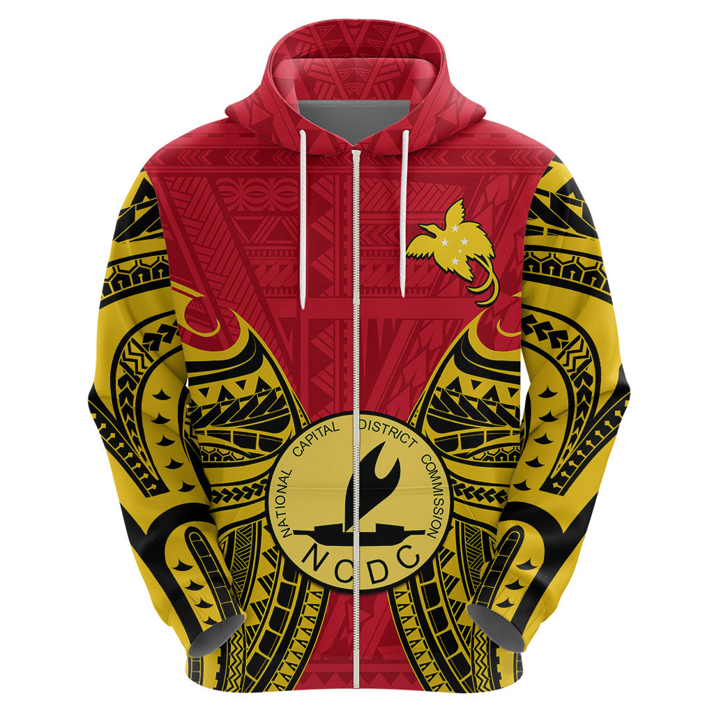 Custom Papua New Guinea Hoodie National Capital District Mix Coat Of Arms Polynesian Art LT14