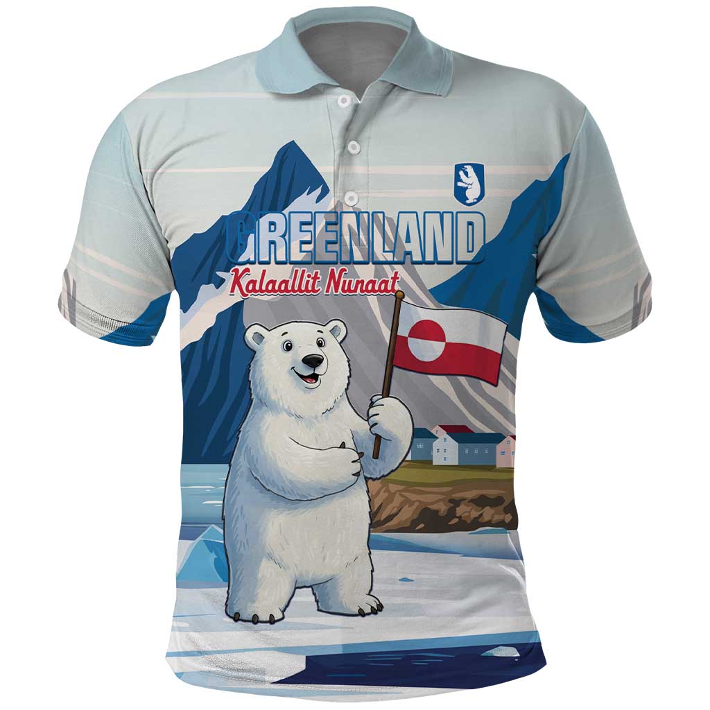 Greenland Polo Shirt Kalaallit Nunaat Polar Bear LT14