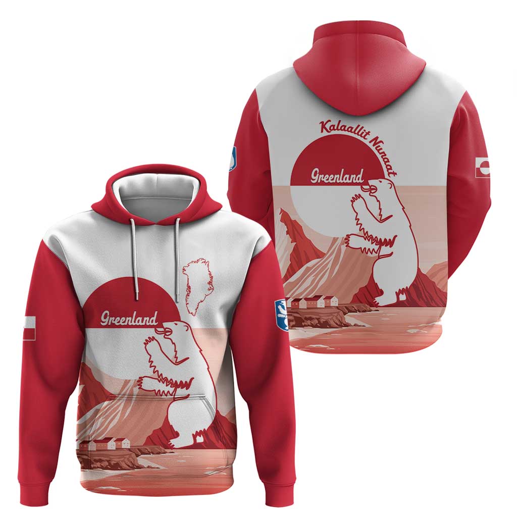 Kalaallit Nunaat Greenland Hoodie Coat Of Arms Flag Style LT14