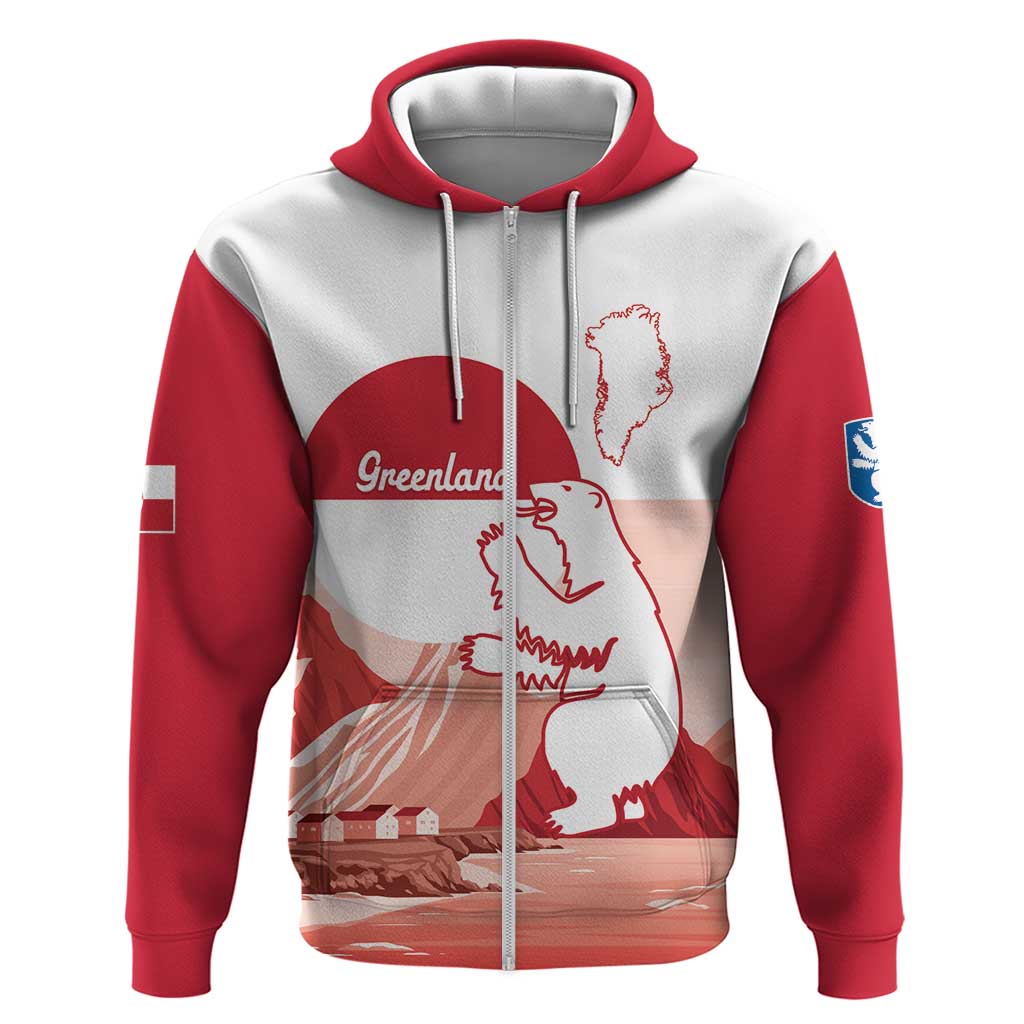 Kalaallit Nunaat Greenland Hoodie Coat Of Arms Flag Style LT14