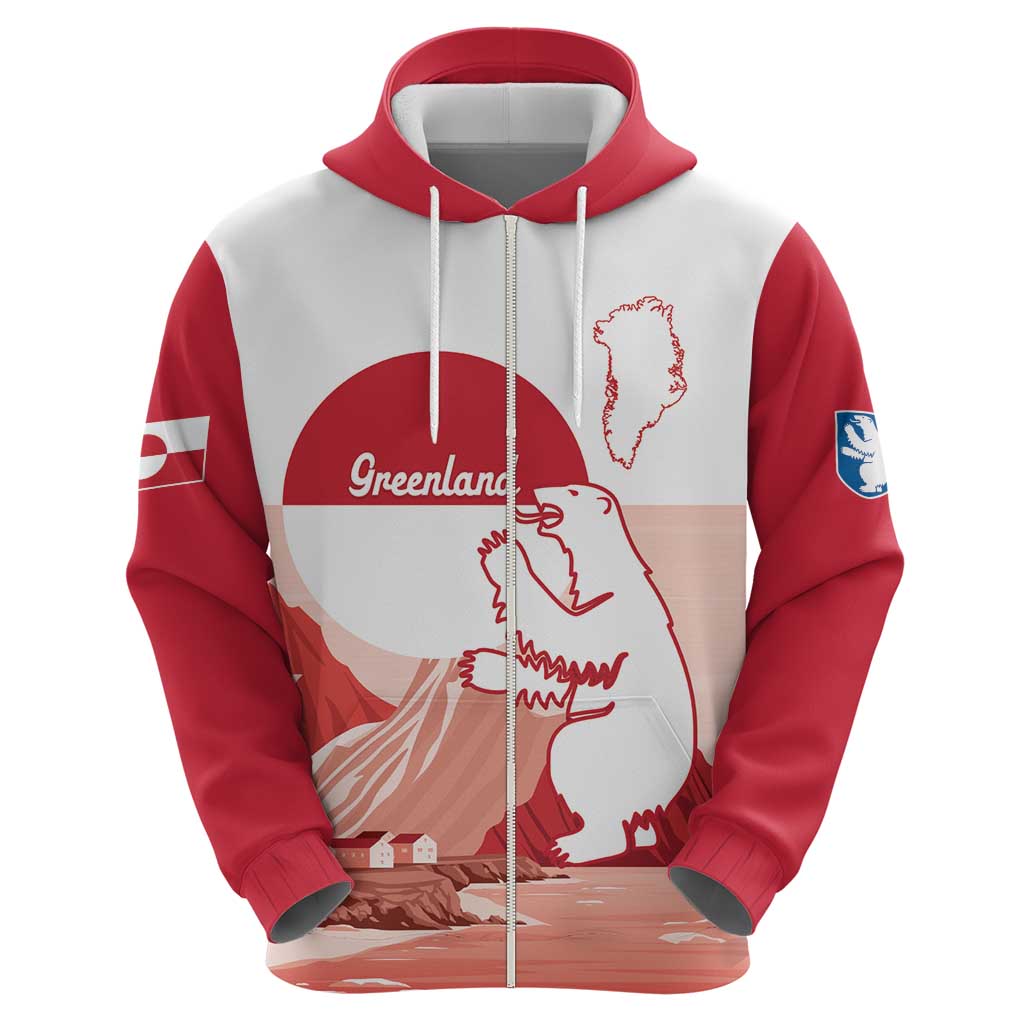 Kalaallit Nunaat Greenland Hoodie Coat Of Arms Flag Style LT14