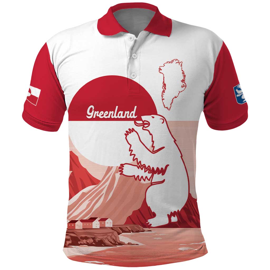Kalaallit Nunaat Greenland Polo Shirt Coat Of Arms Flag Style LT14