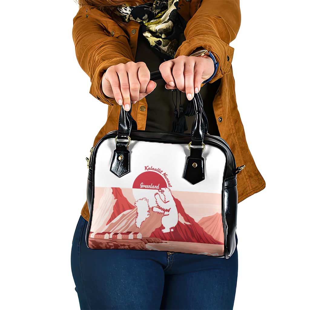 Kalaallit Nunaat Greenland Shoulder Handbag Coat Of Arms Flag Style LT14