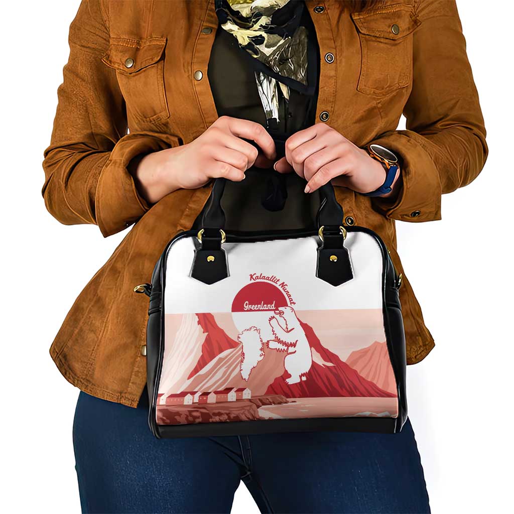 Kalaallit Nunaat Greenland Shoulder Handbag Coat Of Arms Flag Style LT14