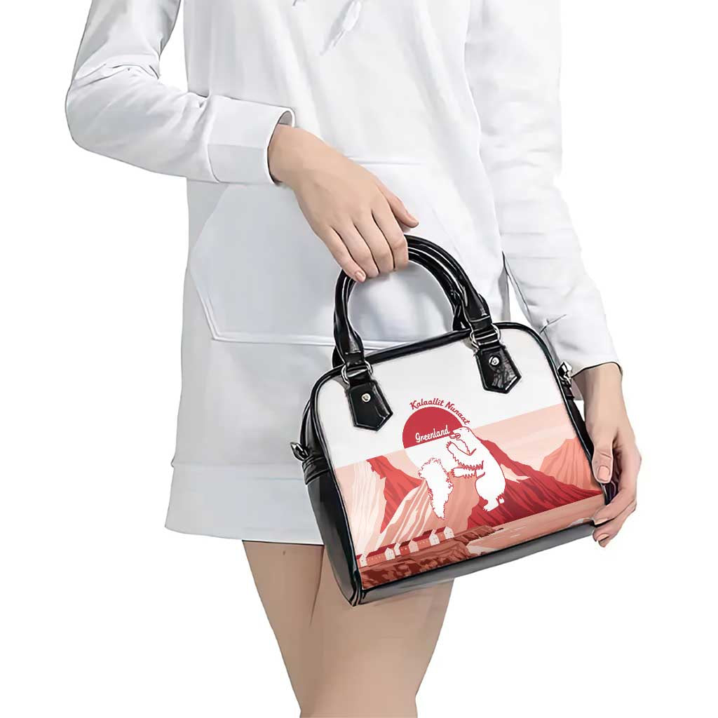 Kalaallit Nunaat Greenland Shoulder Handbag Coat Of Arms Flag Style LT14