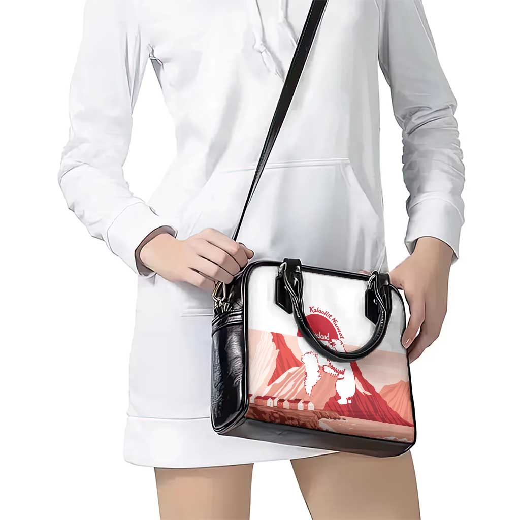 Kalaallit Nunaat Greenland Shoulder Handbag Coat Of Arms Flag Style LT14