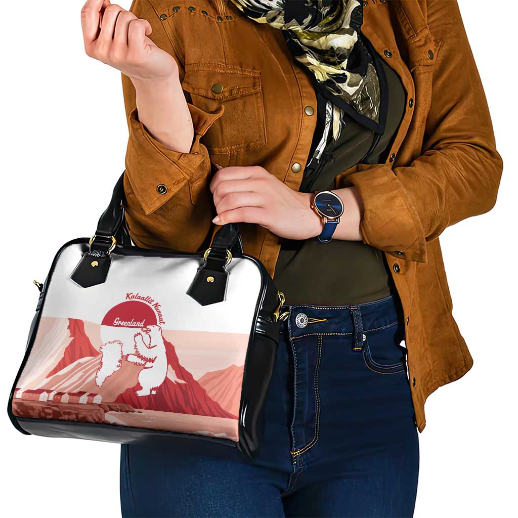 Kalaallit Nunaat Greenland Shoulder Handbag Coat Of Arms Flag Style LT14