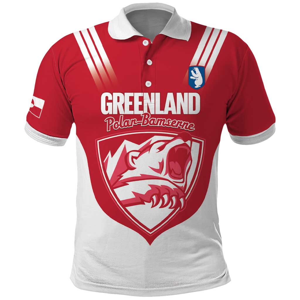 Custom Greenland Football Polo Shirt Come On Polar-Bamserne LT14