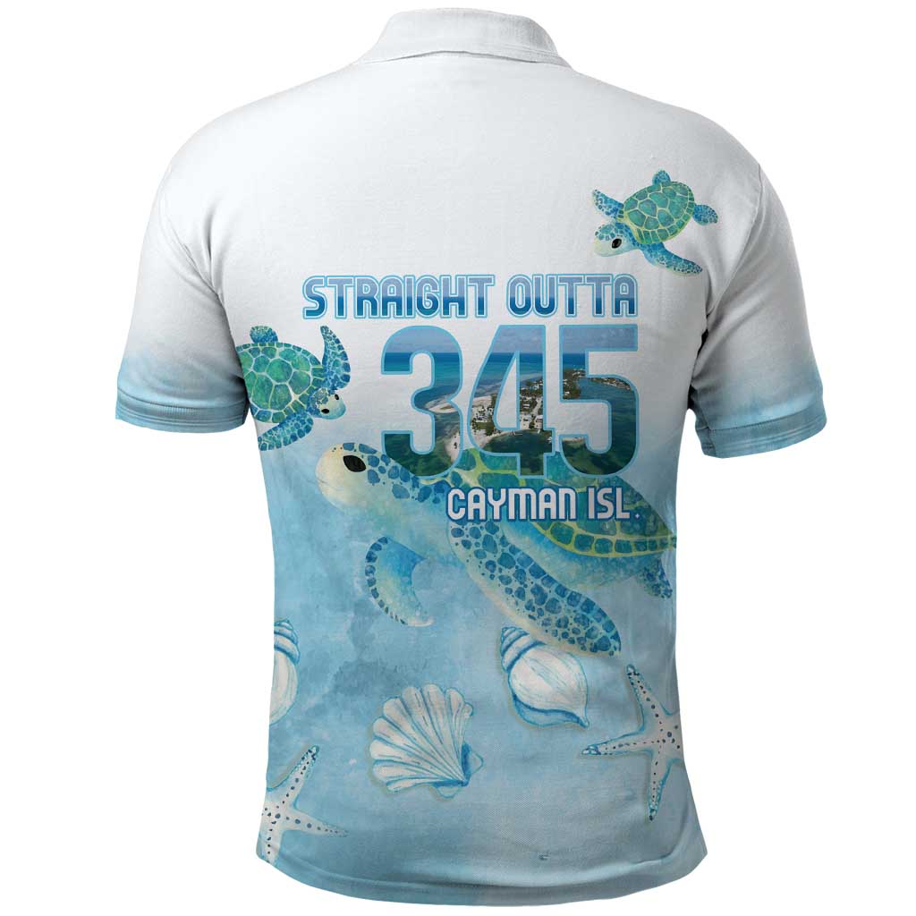 Cayman Islands 345 Polo Shirt Sea Turtle Watercolor Style LT14