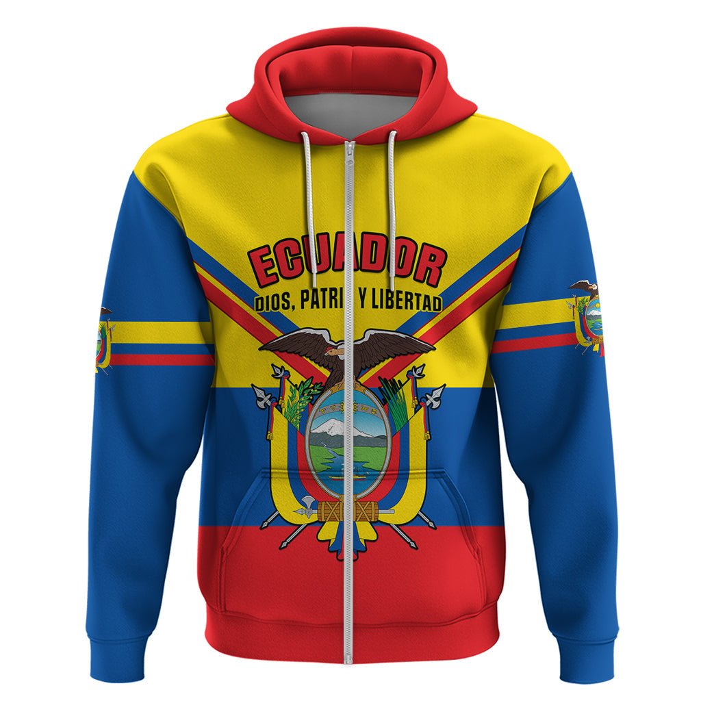 Personalised Ecuador Hoodie Ecuadorian Coat Of Arms Yellow Version LT14