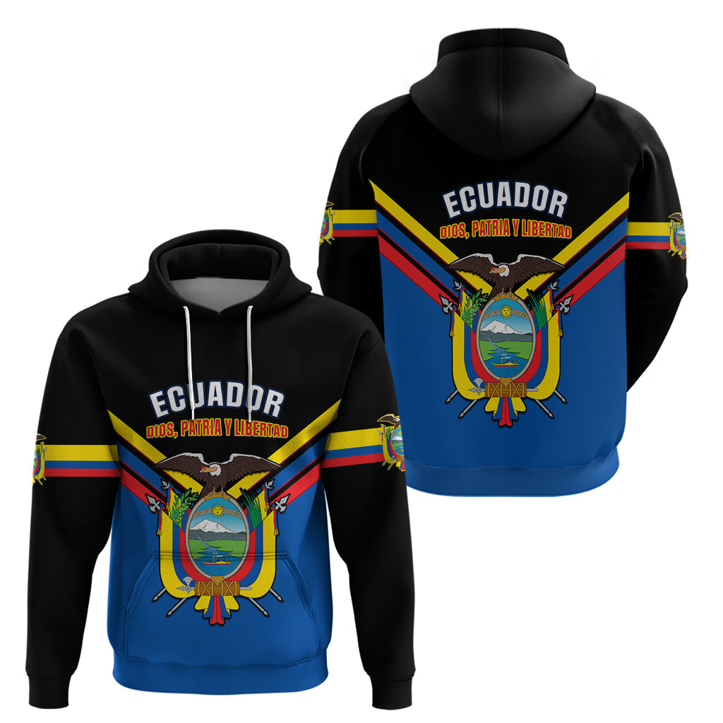 Ecuador Hoodie Ecuadorian Coat Of Arms Black Version LT14