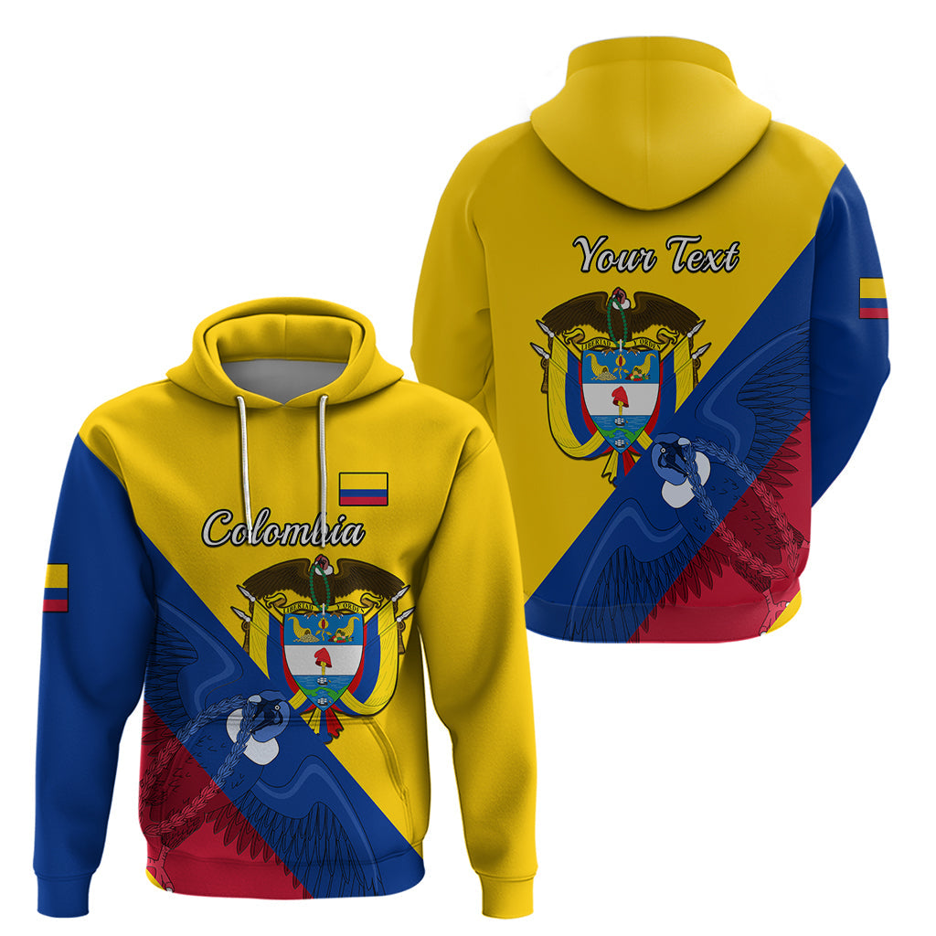 Personalised Colombia Hoodie Colombian Coat Of Arms With Andean Condor LT14