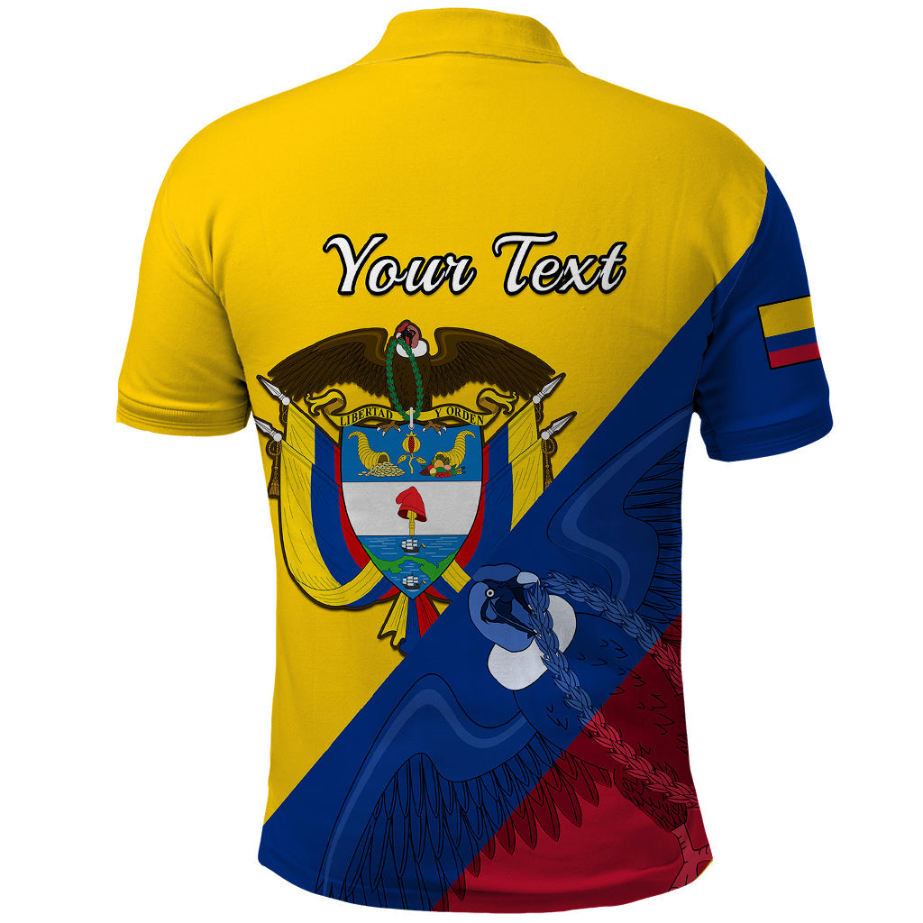 Personalised Colombia Polo Shirt Colombian Coat Of Arms With Andean Condor LT14