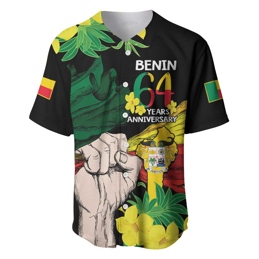 Benin National Day Baseball Jersey Happy 64th Independence Anniversary Yellow Allamanda LT14