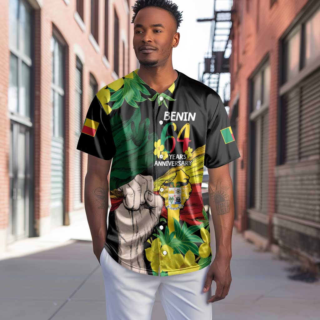 Benin National Day Baseball Jersey Happy 64th Independence Anniversary Yellow Allamanda LT14