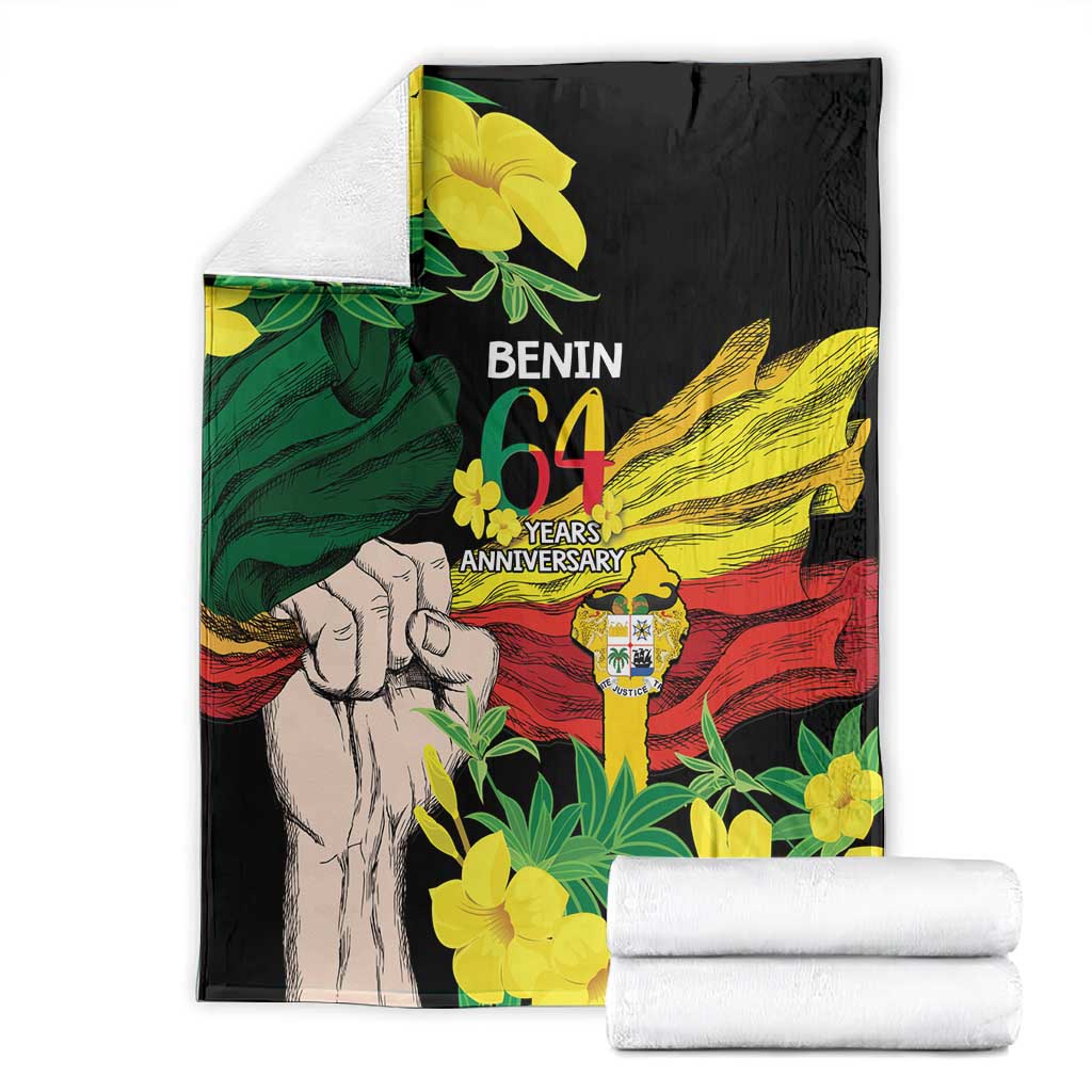 Benin National Day Blanket Happy 64th Independence Anniversary Yellow Allamanda LT14
