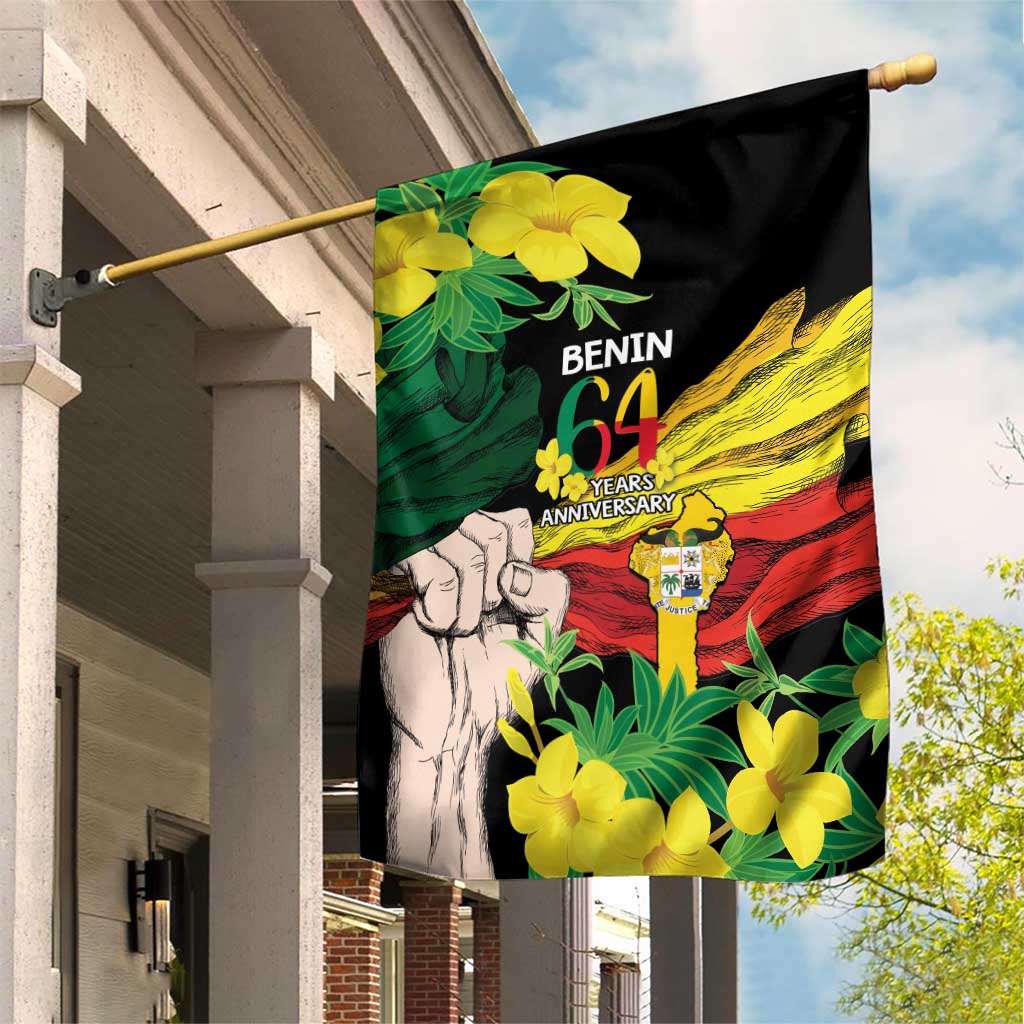 Benin National Day Garden Flag Happy 64th Independence Anniversary Yellow Allamanda LT14