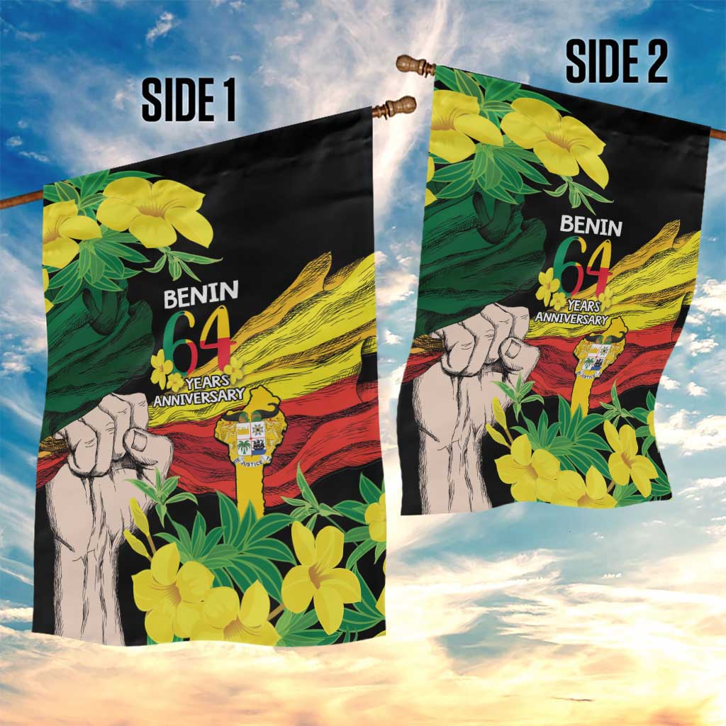 Benin National Day Garden Flag Happy 64th Independence Anniversary Yellow Allamanda LT14