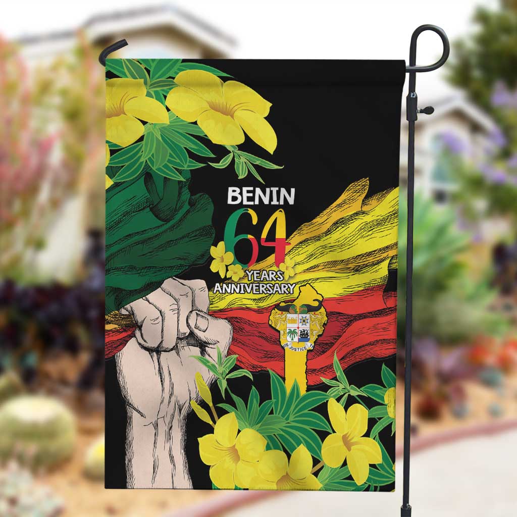 Benin National Day Garden Flag Happy 64th Independence Anniversary Yellow Allamanda LT14