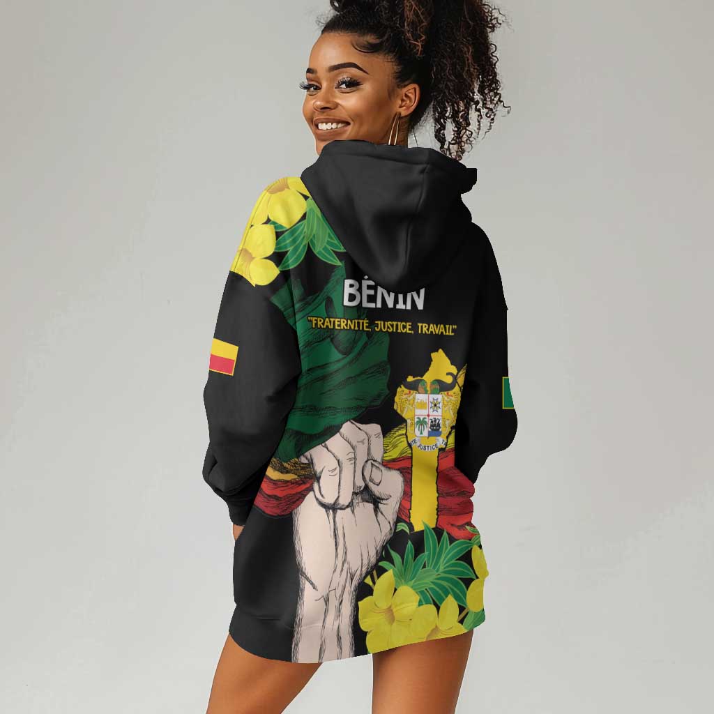 Benin National Day Hoodie Dress Happy 64th Independence Anniversary Yellow Allamanda LT14