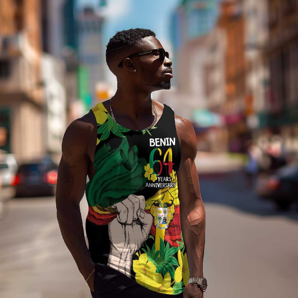 Benin National Day Men Tank Top Happy 64th Independence Anniversary Yellow Allamanda LT14