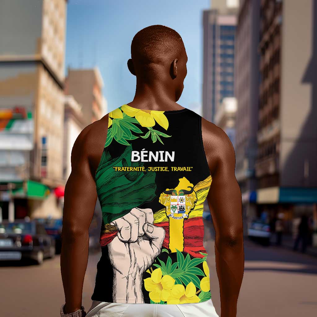 Benin National Day Men Tank Top Happy 64th Independence Anniversary Yellow Allamanda LT14
