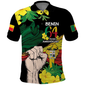 Benin National Day Polo Shirt Happy 64th Independence Anniversary Yellow Allamanda LT14