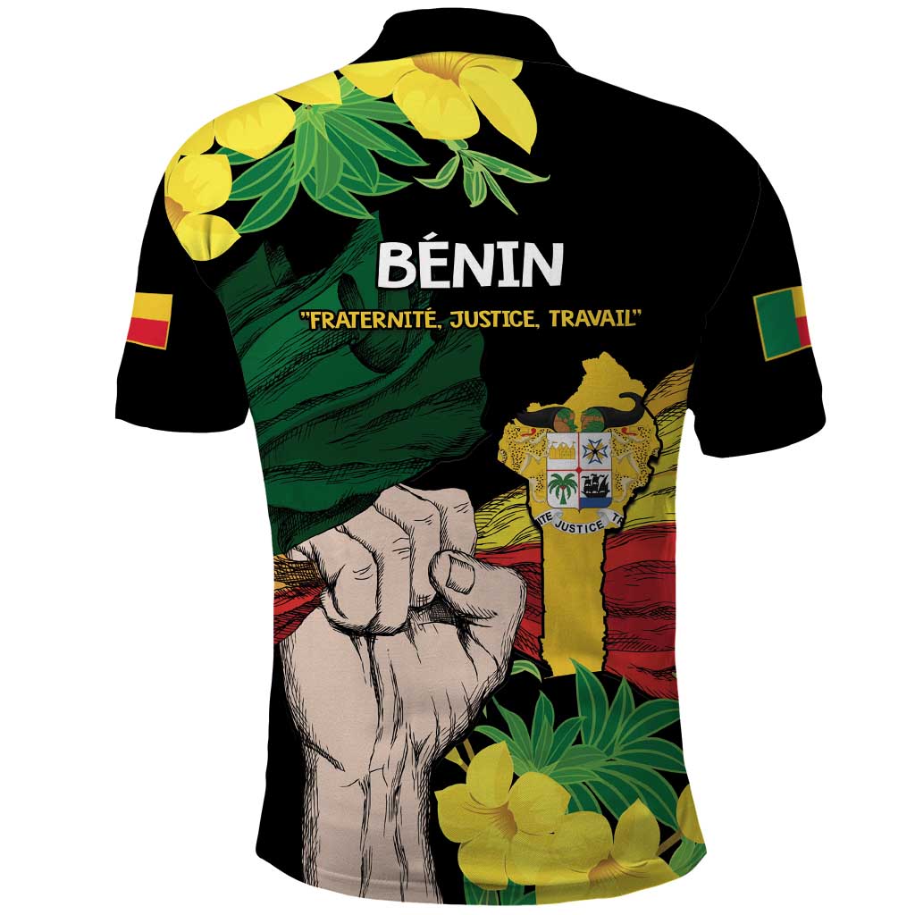 Benin National Day Polo Shirt Happy 64th Independence Anniversary Yellow Allamanda LT14
