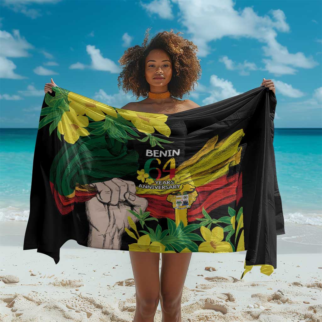 Benin National Day Sarong Happy 64th Independence Anniversary Yellow Allamanda LT14