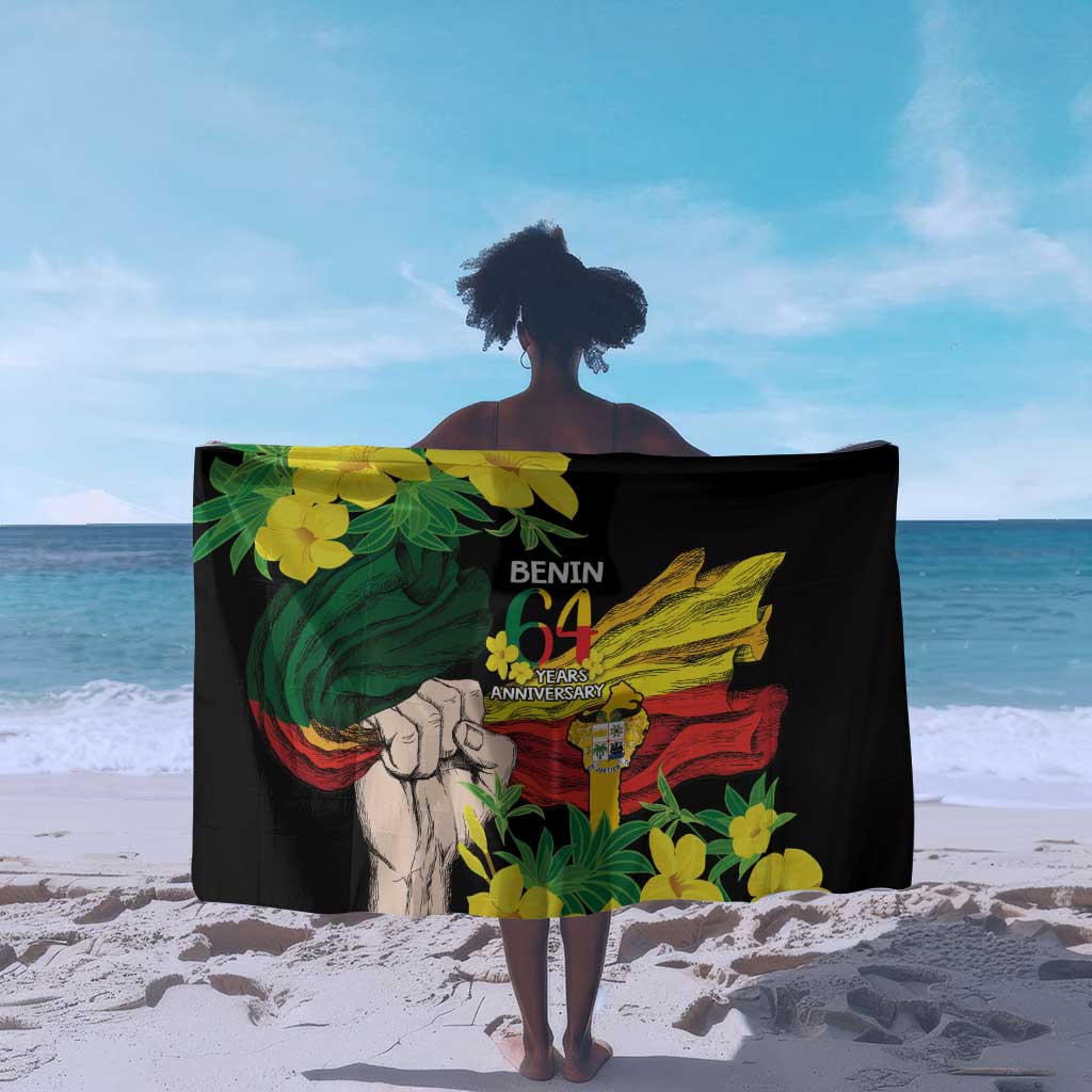 Benin National Day Sarong Happy 64th Independence Anniversary Yellow Allamanda LT14