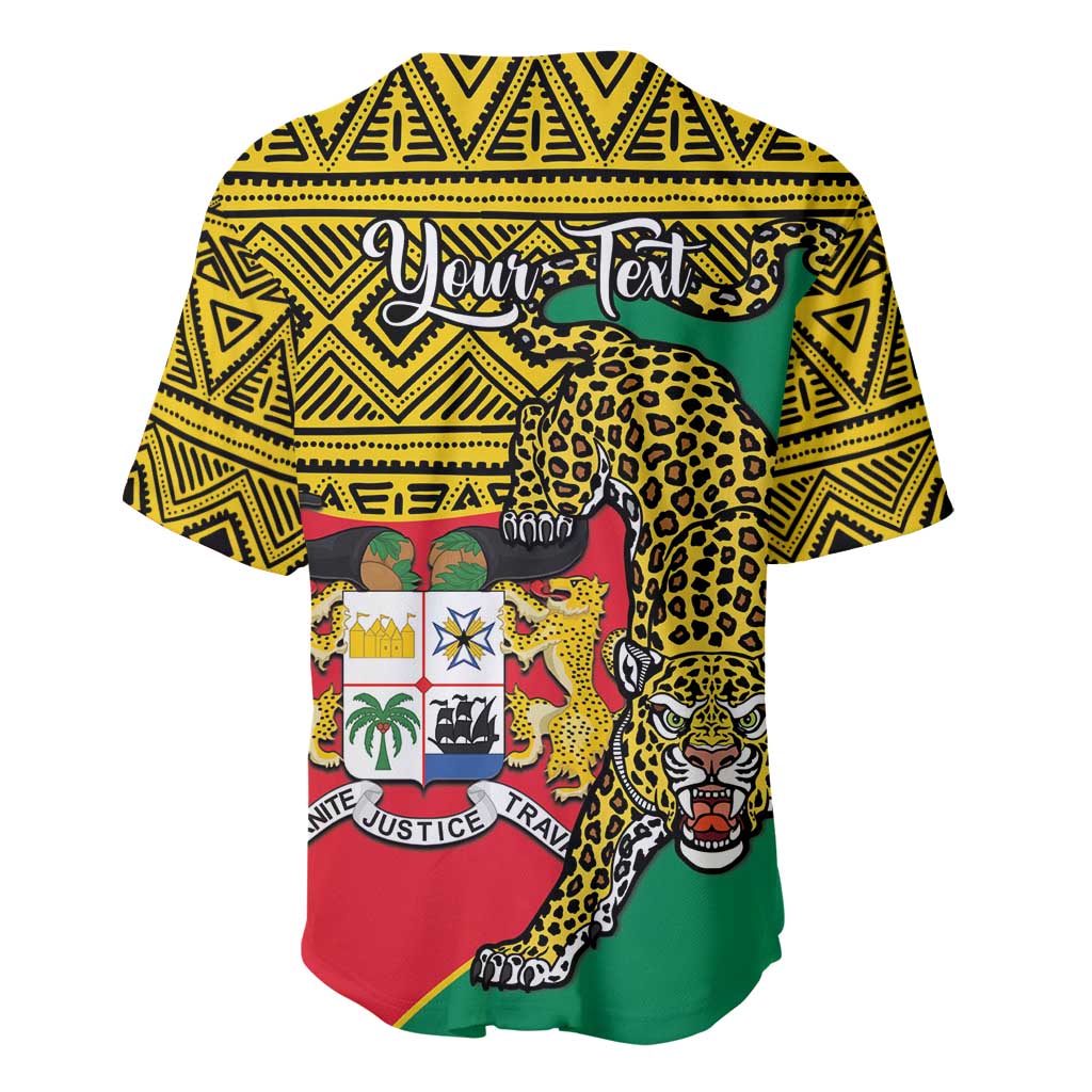 Personalised Benin National Day Baseball Jersey Coat Of Arms With Leopard African Pattern LT14