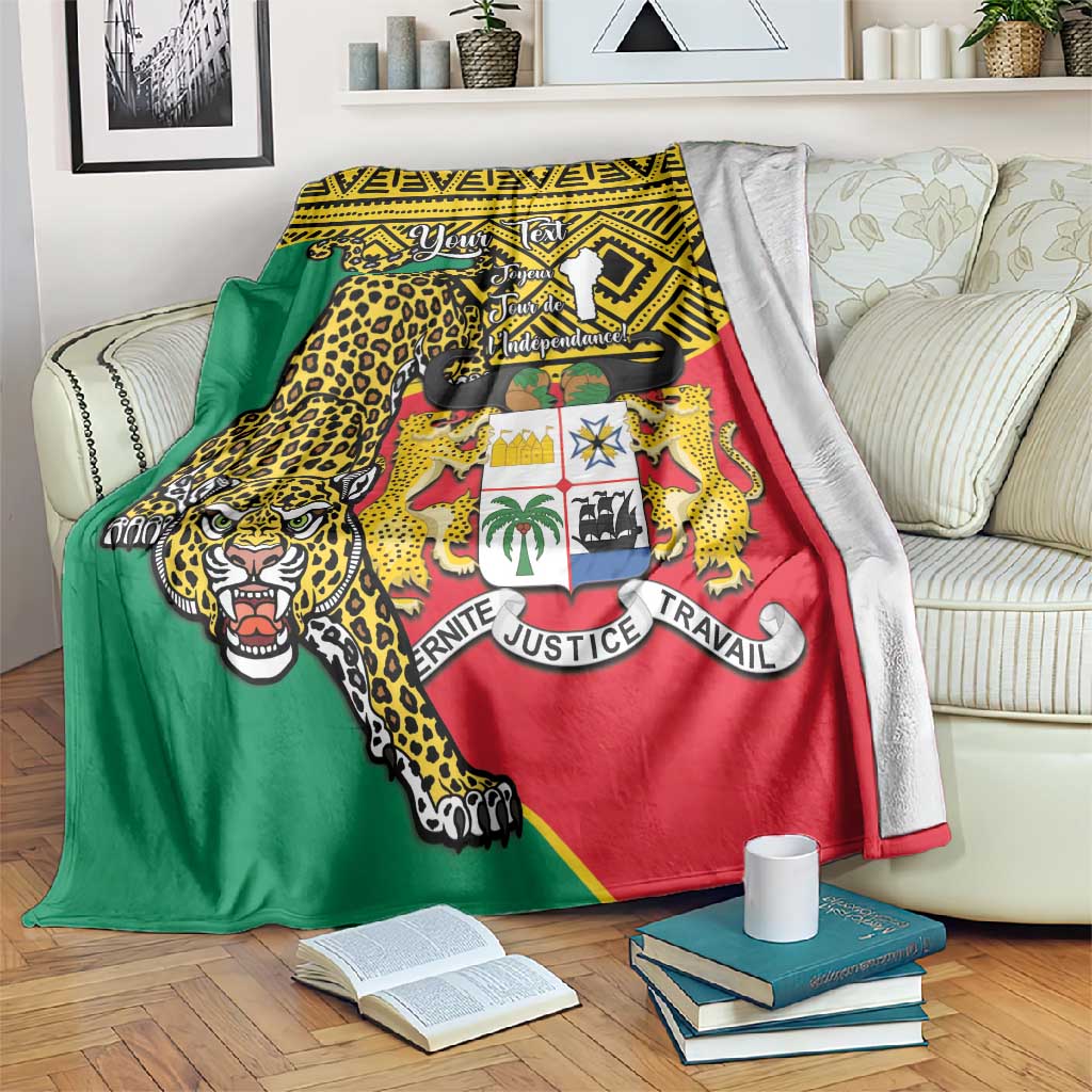 Personalised Benin National Day Blanket Coat Of Arms With Leopard African Pattern LT14