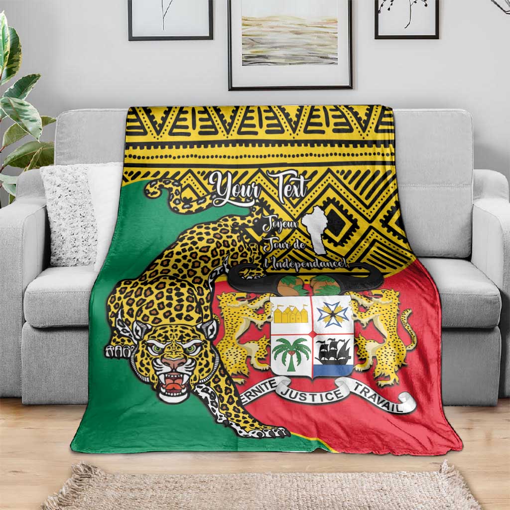 Personalised Benin National Day Blanket Coat Of Arms With Leopard African Pattern LT14