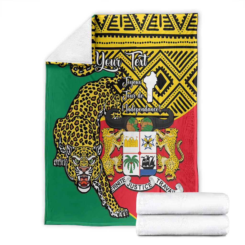 Personalised Benin National Day Blanket Coat Of Arms With Leopard African Pattern LT14
