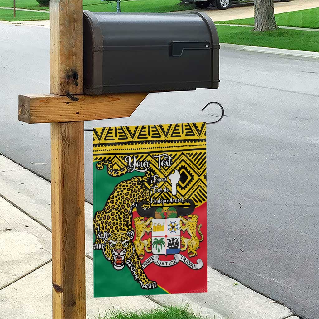 Personalised Benin National Day Garden Flag Coat Of Arms With Leopard African Pattern LT14