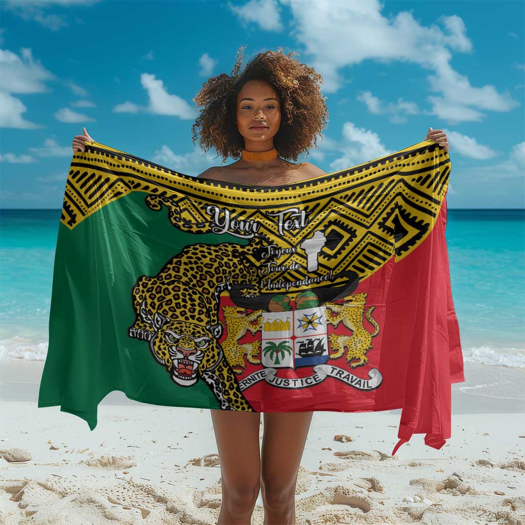 Personalised Benin National Day Sarong Coat Of Arms With Leopard African Pattern LT14