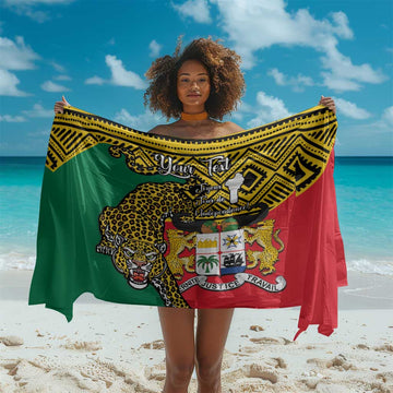 Personalised Benin National Day Sarong Coat Of Arms With Leopard African Pattern LT14