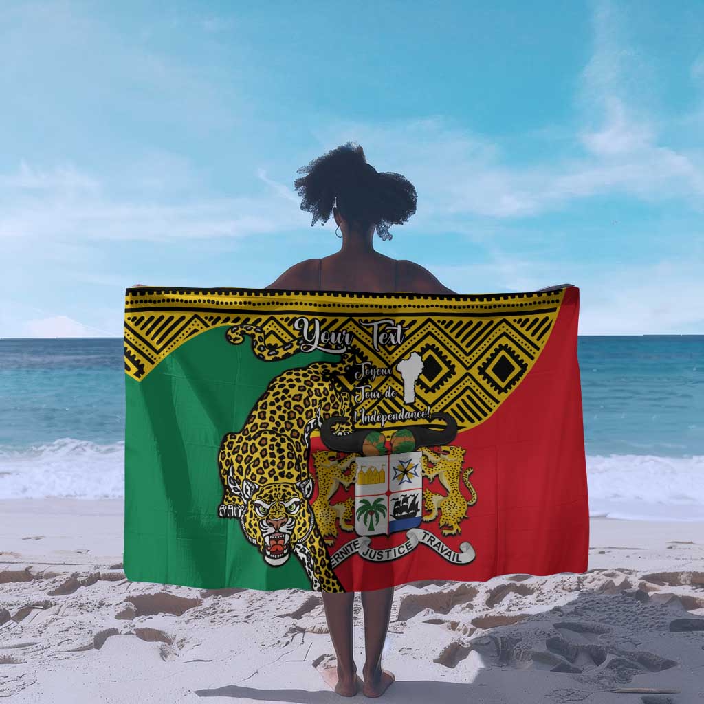 Personalised Benin National Day Sarong Coat Of Arms With Leopard African Pattern LT14
