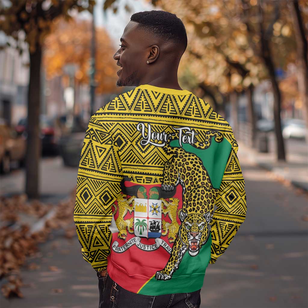 Personalised Benin National Day Sweatshirt Coat Of Arms With Leopard African Pattern LT14